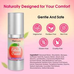 Glam Lady crema estriol, hidratación diaria para comodidad femenina