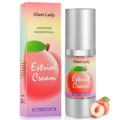 Glam Lady crema de estriol natural con textura sedosa para hidratación diaria