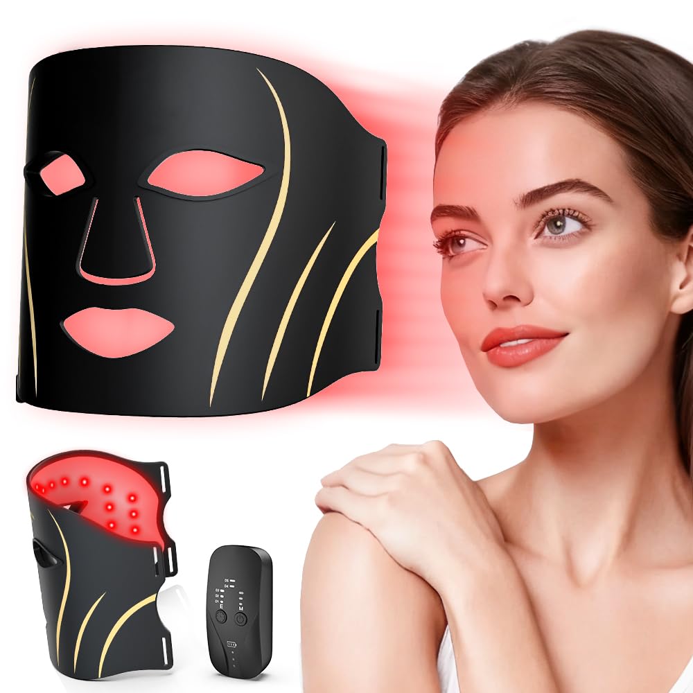 Glamesty red light therapy mask front view for skin care and glow