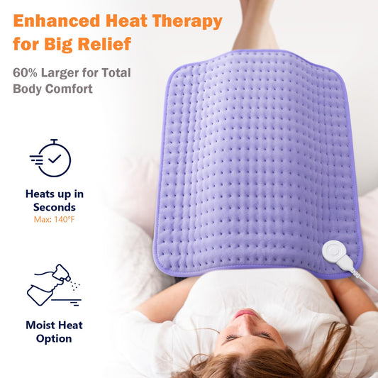 Glamigee Ultra-Wide Heating Pad targets the neck and shoulders to ease tension.