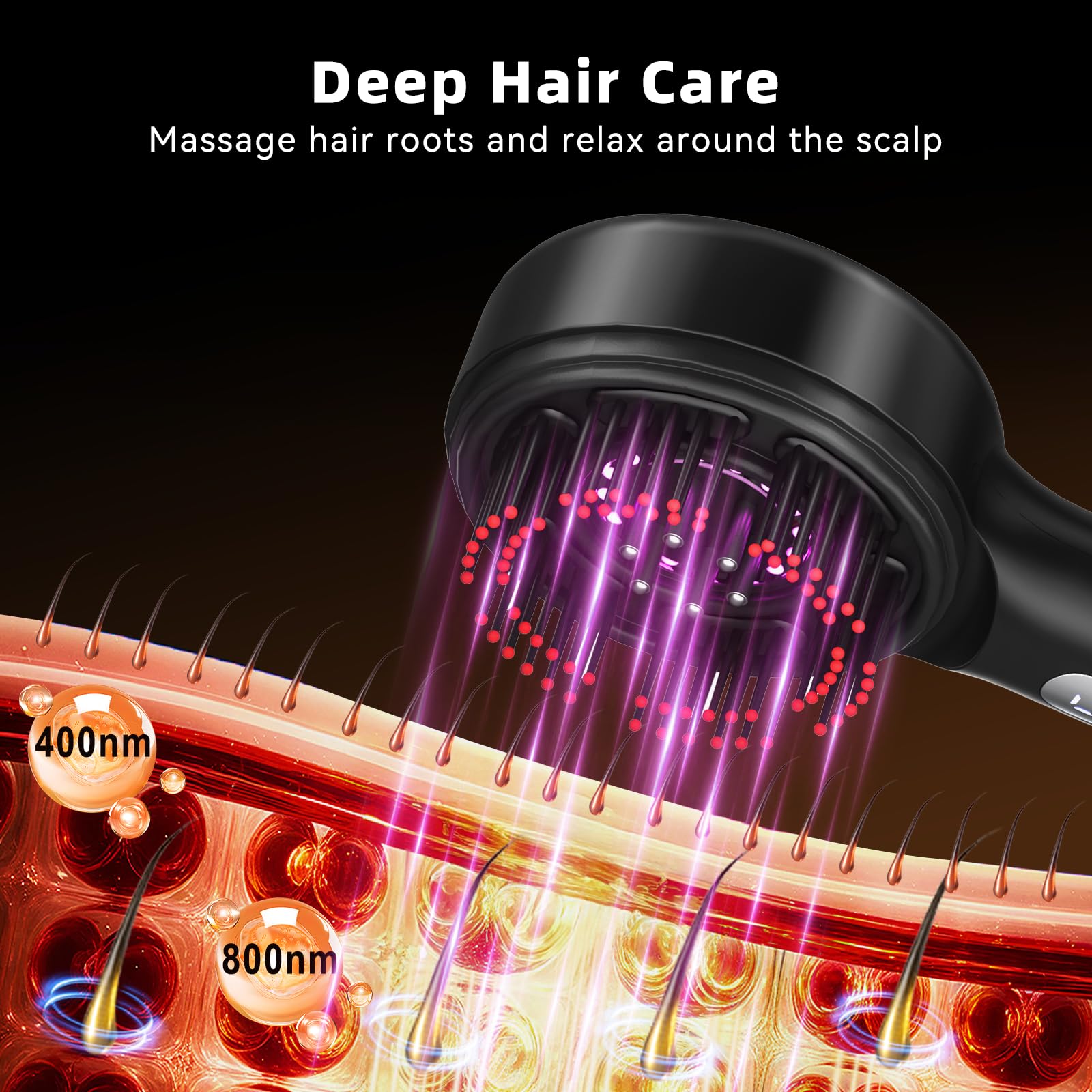 Gleamo IPX7 waterproof scalp brush for wet or dry use