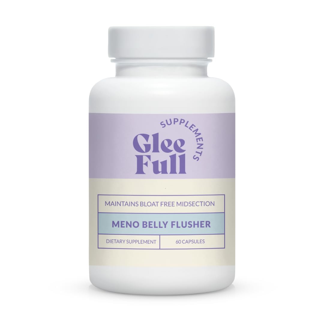 GLEEFULL SUPPS Meno Belly Flusher plant-based formulation on the label highlight.
