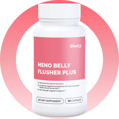 GLEEFULL SUPPS Meno Belly Flusher Plus pack image illustrating a six-bottle bundle.