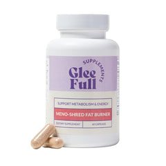 GLEEFULL SUPPS Meno-Sherd bottle front promotes daily vitality and metabolism support.