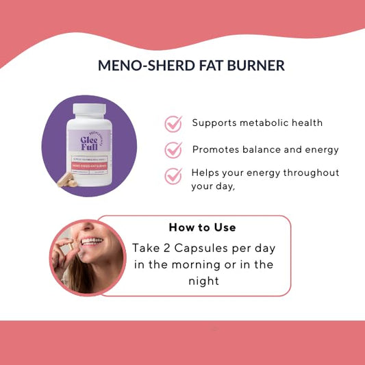 GLEEFULL SUPPS Meno-Sherd bottle side highlights clean, non-GMO formula for confident use.