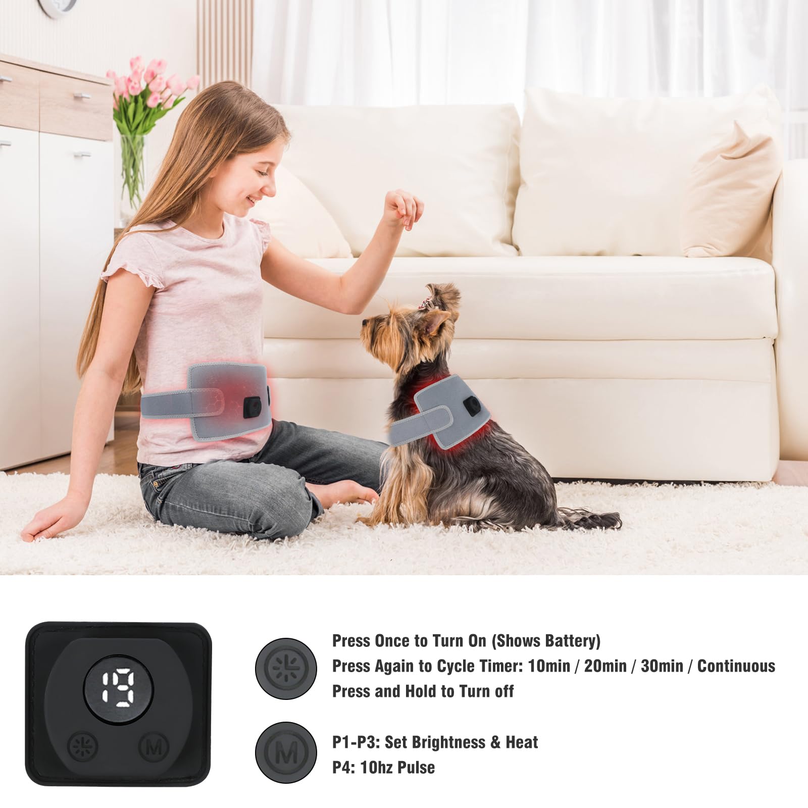 Glentaxy smart-control wrap for humans and pets with auto timer
