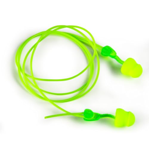 Close-up of twist-and-push foam earplug by Glide for easy insertion
