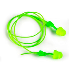 Close-up of twist-and-push foam earplug by Glide for easy insertion