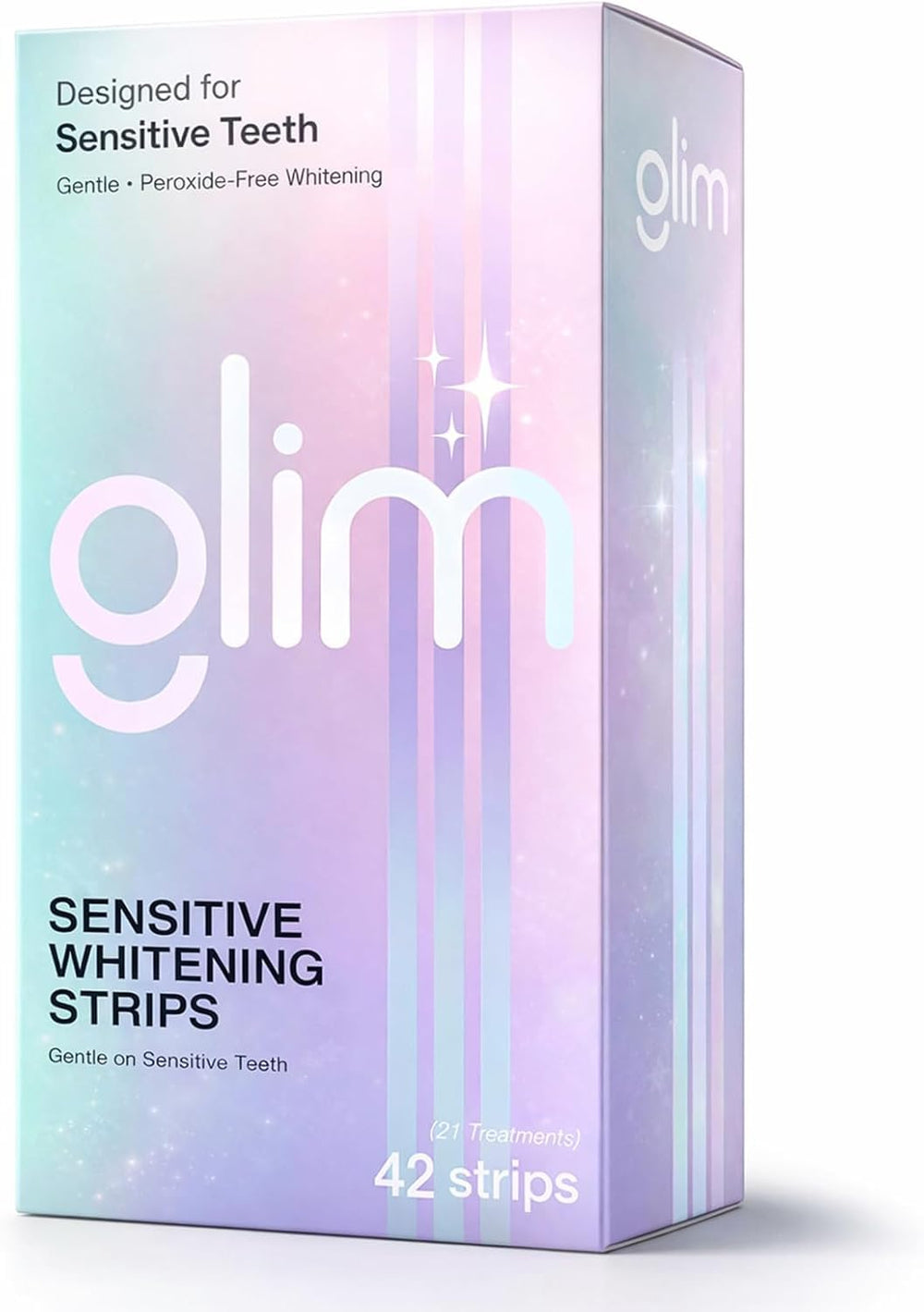 Glim pack close-up, gentle whitening option for sensitive teeth.