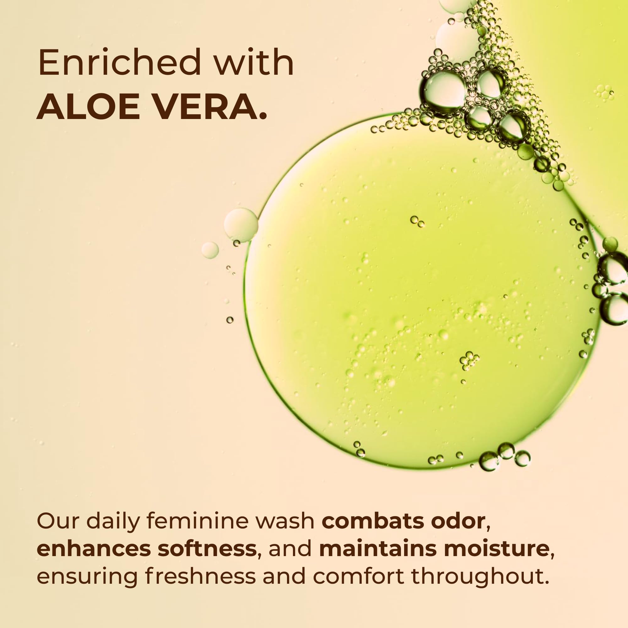 Glo Melanin Peach Yoni Wash with aloe vera promoting soft, moisturized skin.