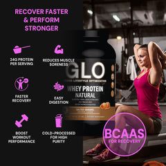 GLO digestive enzymes feature shown; promoting comfortable digestion.