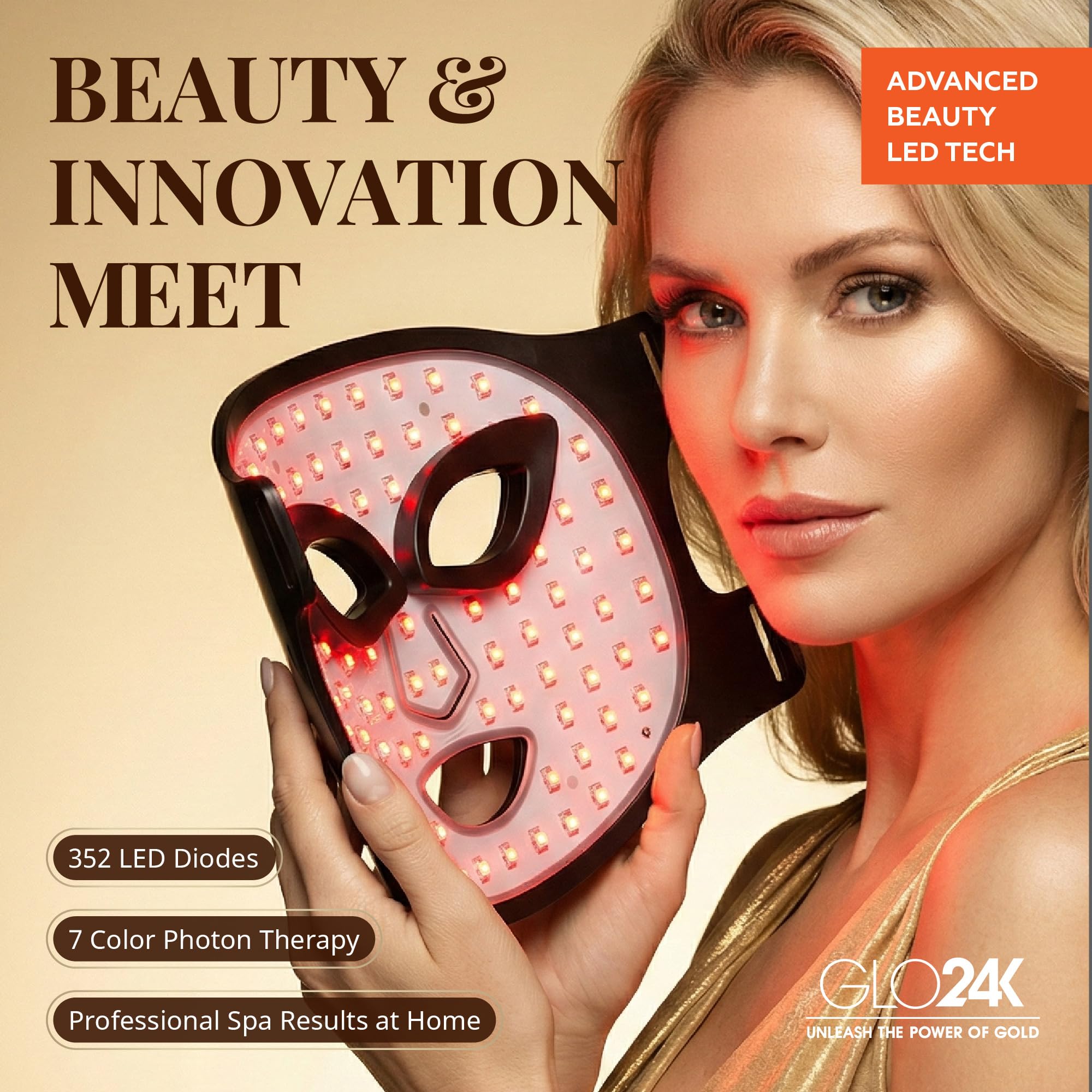 GLO24K mask may leave skin looking refreshed after use.