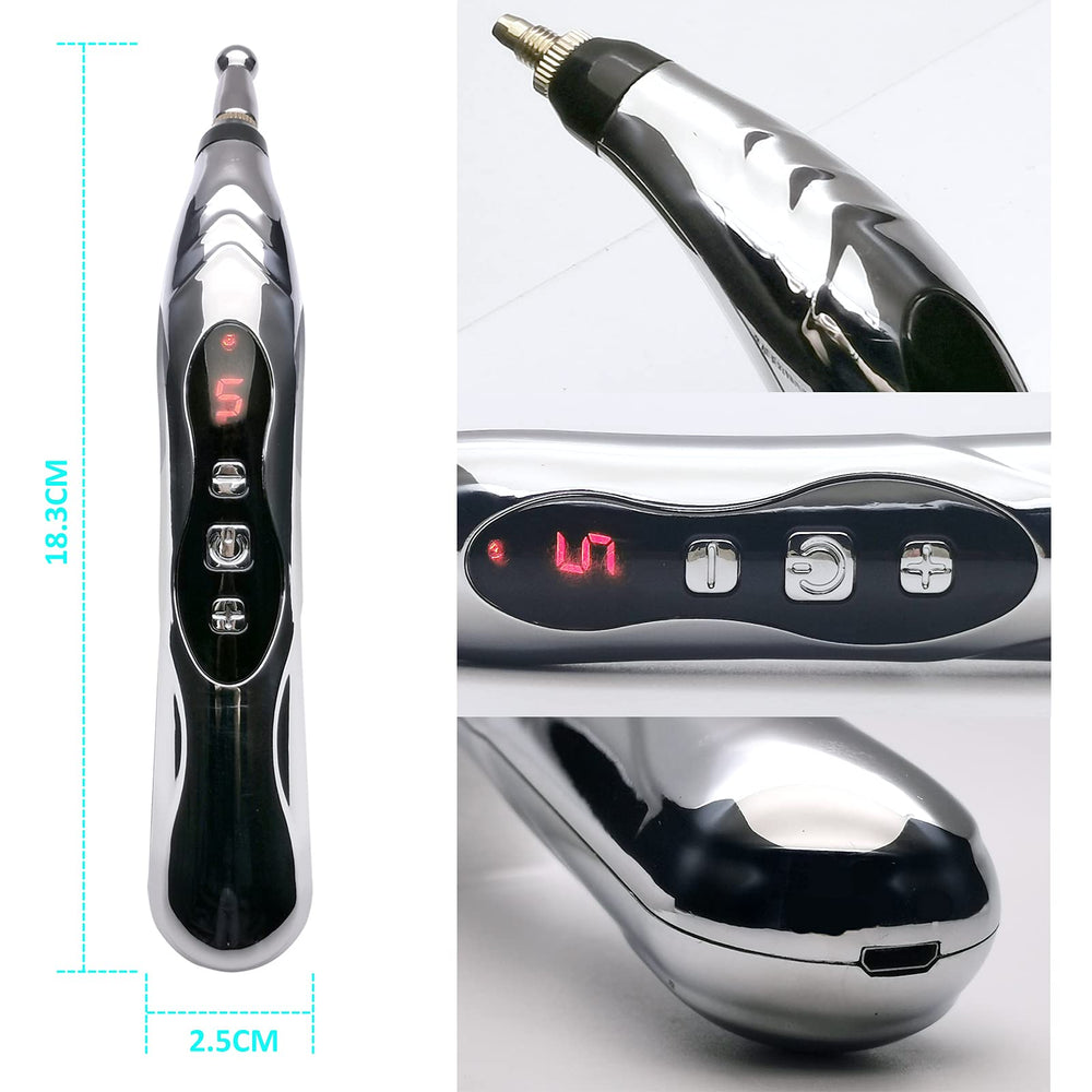Global Care Market meridians energy pen with display showing auto-detection points.