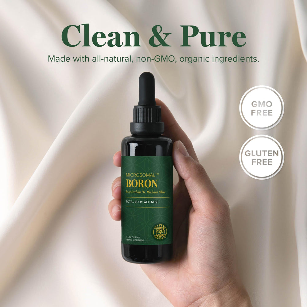 Global Healing Center boron supplement on countertop ready for routine use