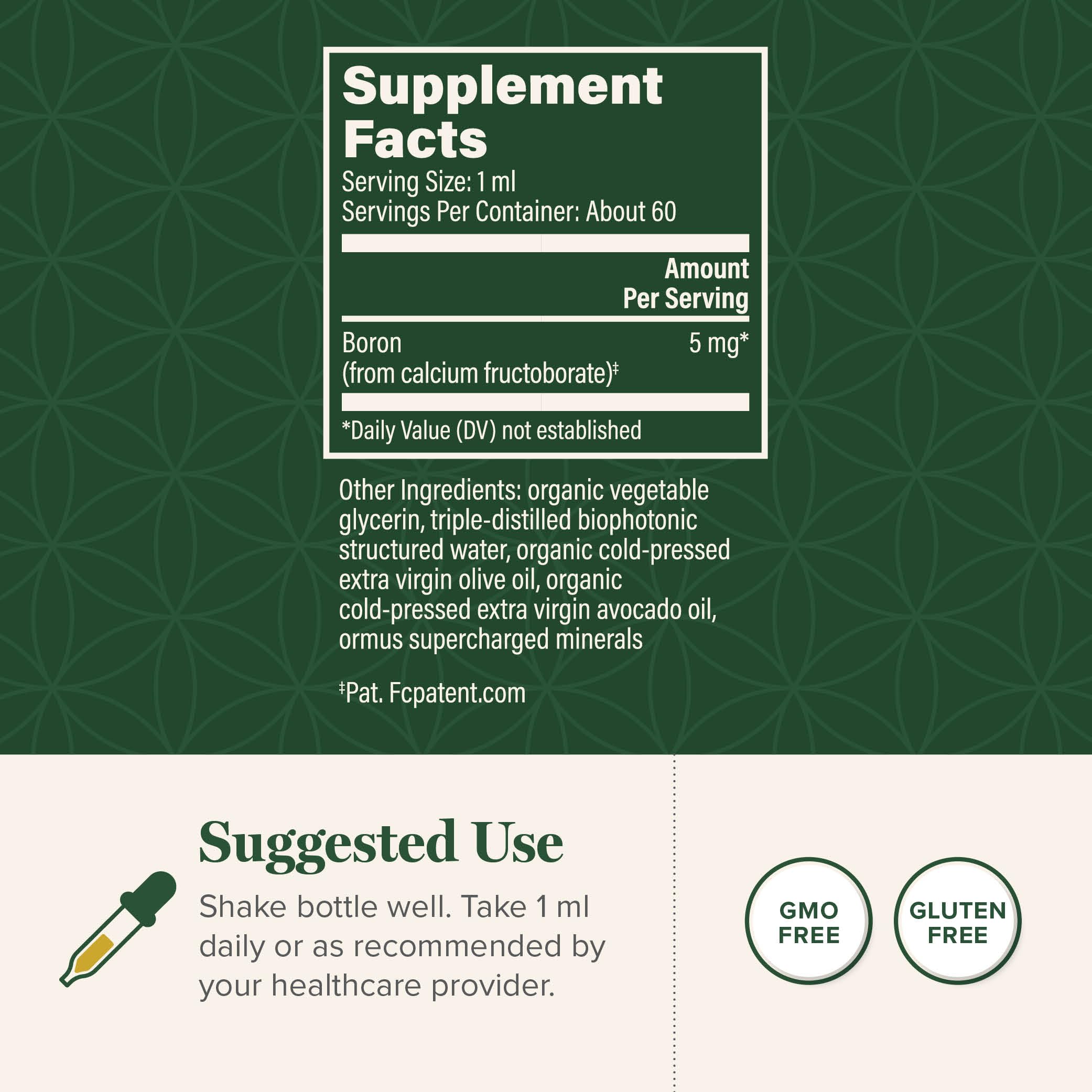 Global Healing Center boron capsules in blister pack for daily intake