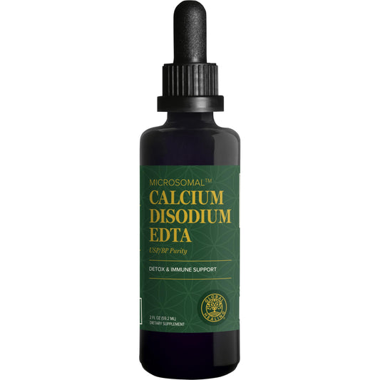 Global Healing Center calcium disodium EDTA bottle front showing the 2 oz size for everyday use.