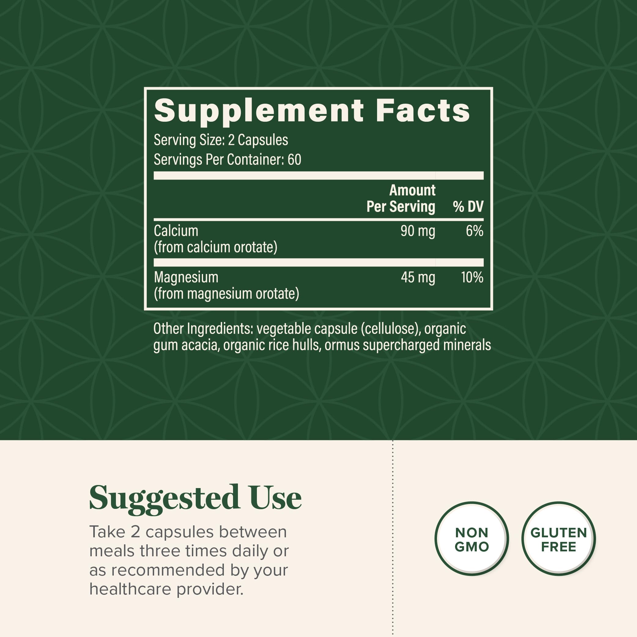 Global Healing Center label close-up highlighting the pure 2:1 formula.