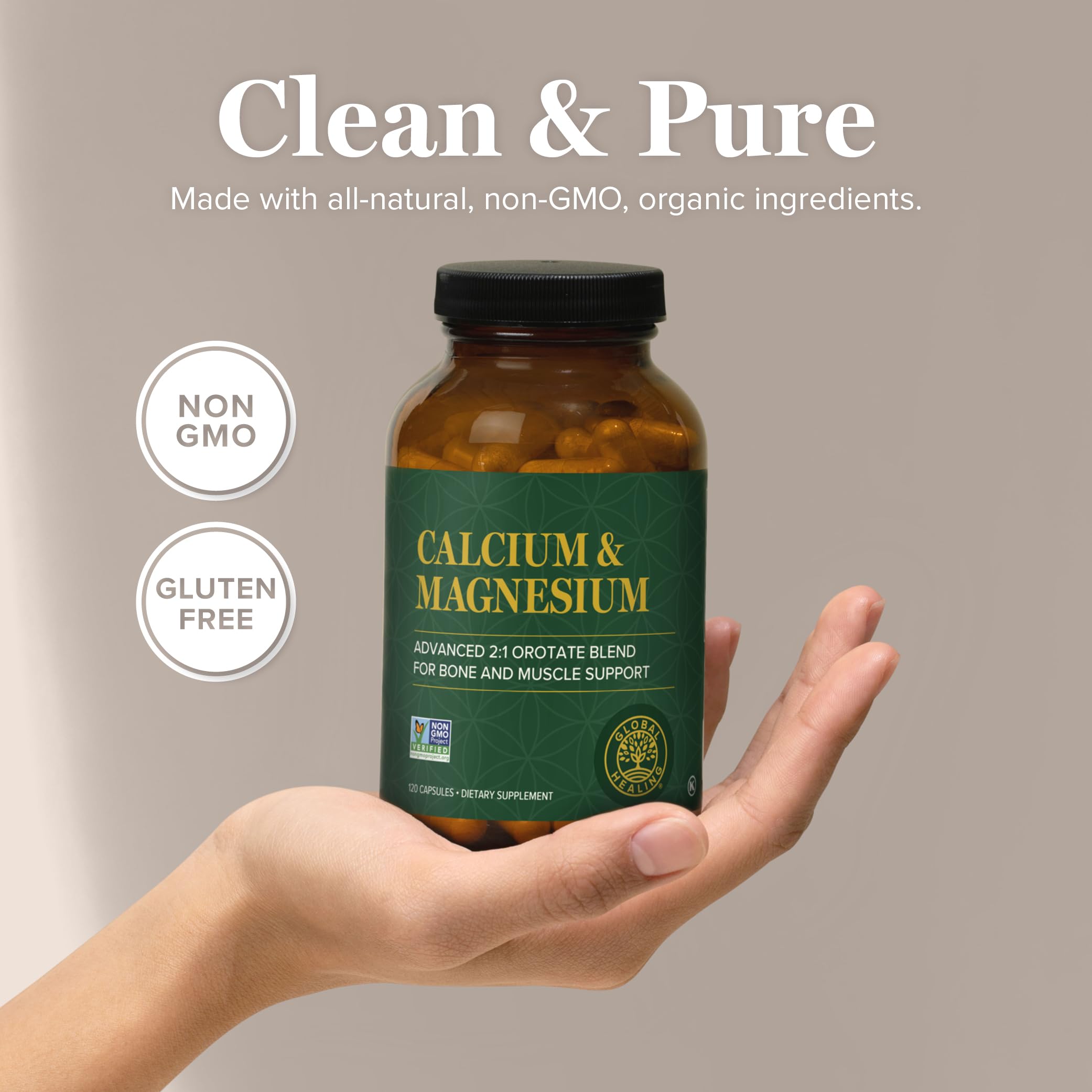 Global Healing Center capsules poured for easy daily dosing.
