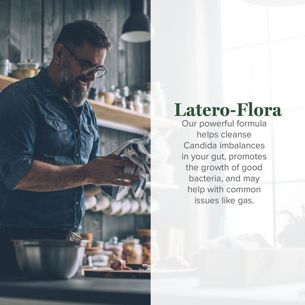 Global Healing Center Latero-Flora label closeup highlighting B.O.D. strain