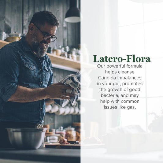 Global Healing Center Latero-Flora label closeup highlighting B.O.D. strain