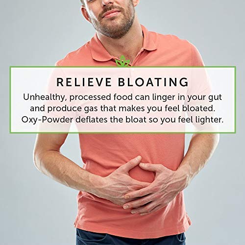 Global Healing Center Oxy-Powder capsules poured into a glass for easy daily use.
