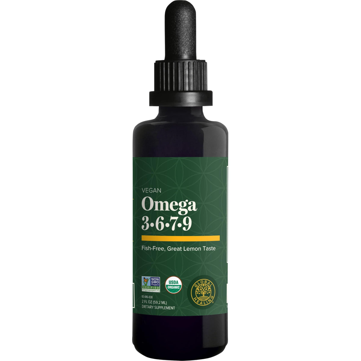 Global Healing Center omega blend Seaberry CO2 bottle for daily wellness.