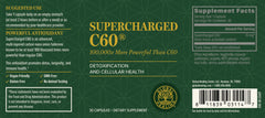 Global Healing Center Supercharged C60 with MCT powder highlights enhanced detox potential.