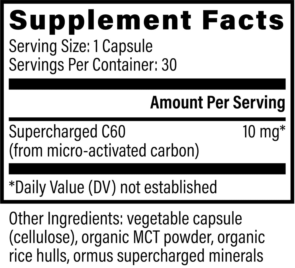 Global Healing Center Supercharged C60 pour shows easy daily dosing for busy mornings.