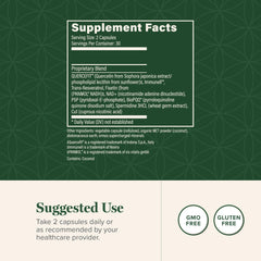 Global Healing Center Ultimate Cellular Health label highlights clean ingredients and purity.