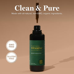 Global Healing Center Vitamin C Drops ingredients highlight organic plant-based complex.