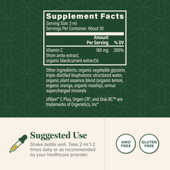 Global Healing Center Vitamin C Drops measurement dropper enables precise daily dosing.