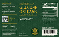 Global Healing Glucose Oxidase label details the three natural sources for everyday use