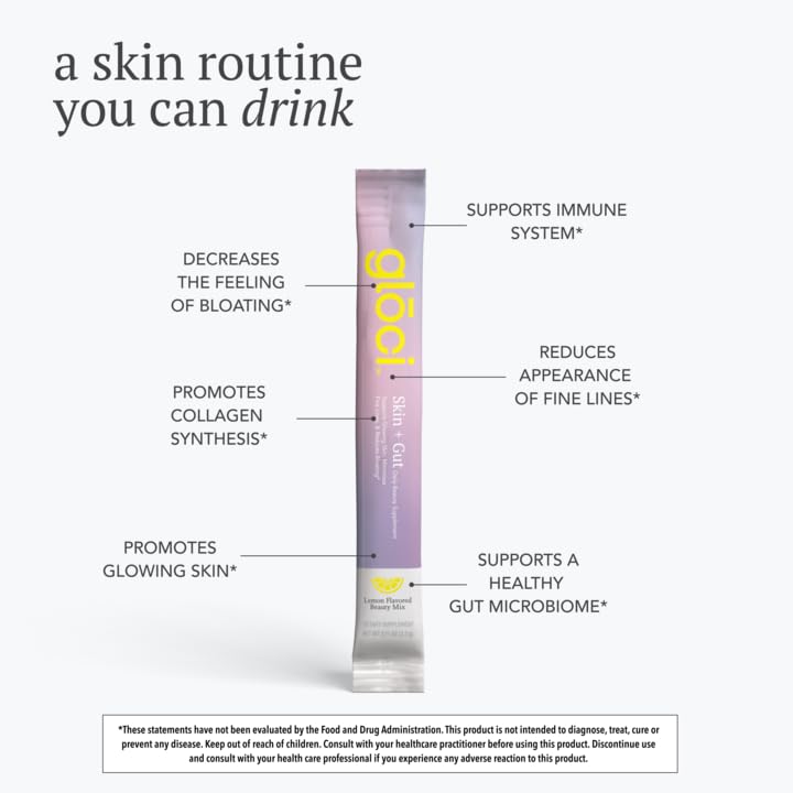 Glōci Skin + Gut DE111 capsules closeup for easy daily use.