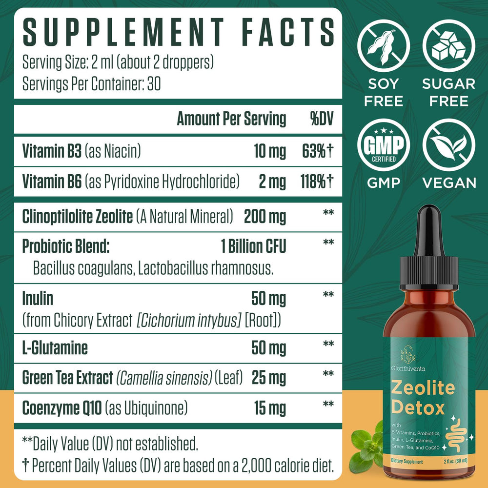 Glorithiventa Zeolite Detox drops used in a daily routine at home.