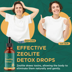 Glorithiventa Zeolite Detox drops with probiotic blend for gut support.