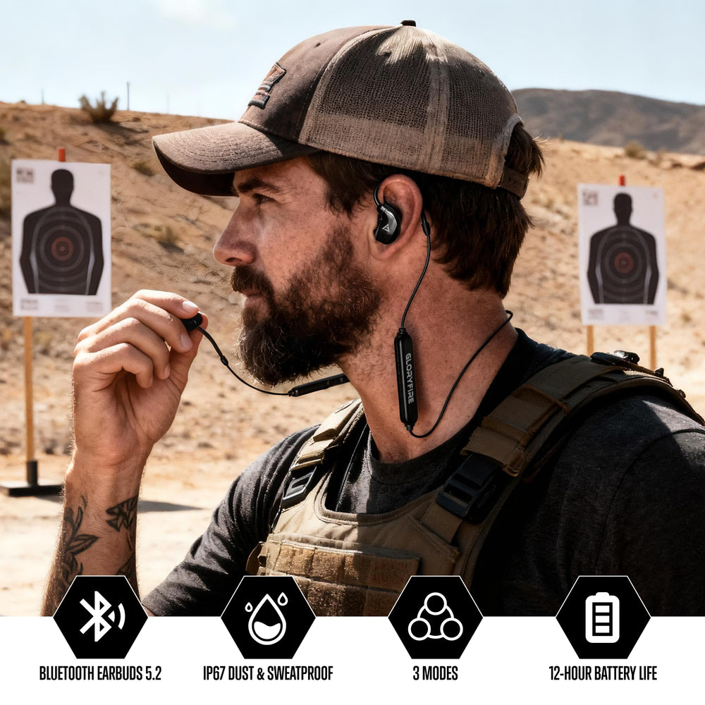 GLORYFIRE durable drop protection helps withstand rough handling at the range.