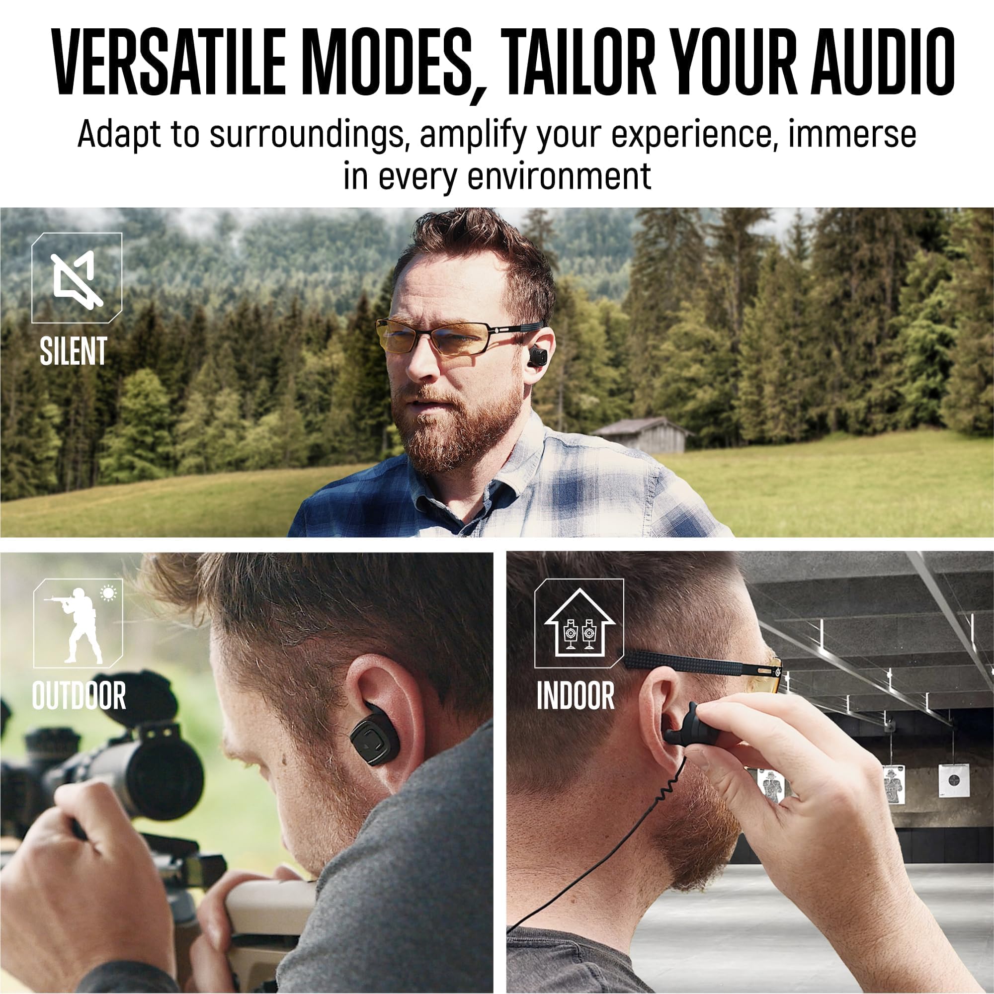 GLORYFIRE ear protection reacts in 0.5 ms to sudden noises