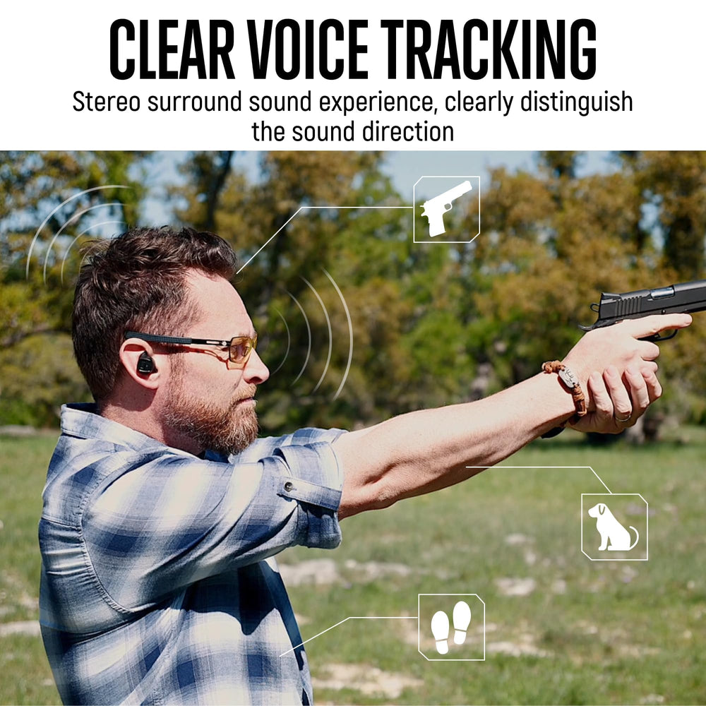 GLORYFIRE ear protection with voice tracking for clear communication in loud settings.