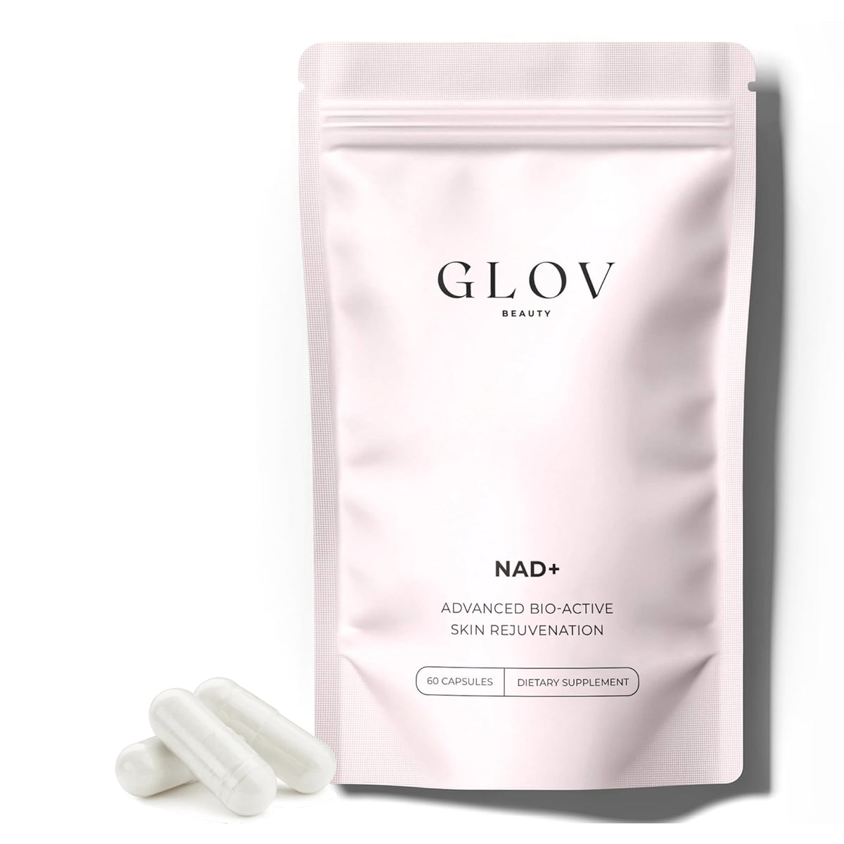 Glov Beauty NAD+ Plus bottle pour for easy daily use supporting healthy aging.