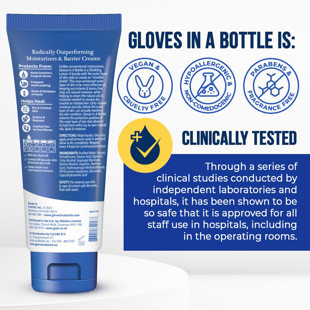 Gloves In A Bottle shields dry skin with non-greasy hydration.