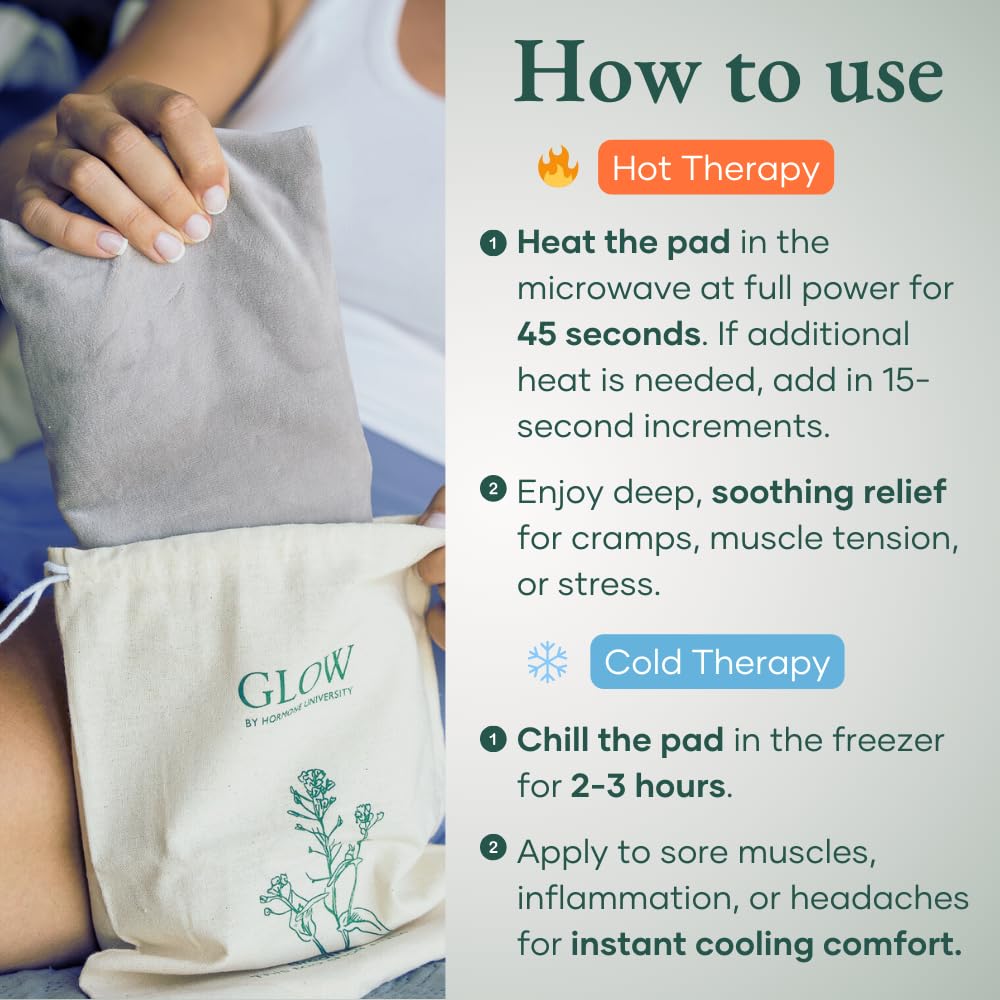 Glow Botanica heating pad offers cold therapy for refreshing relief.