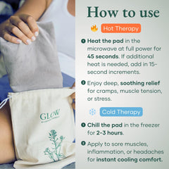 Glow Botanica heating pad offers cold therapy for refreshing relief.