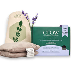 Glow Botanica heating pad with lavender insert for soothing comfort.