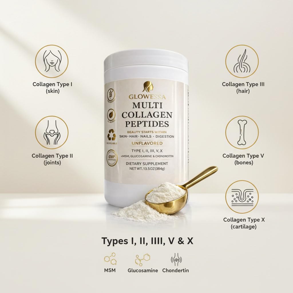 Glowessa collagen powder dissolves quickly in water with no chalky residue