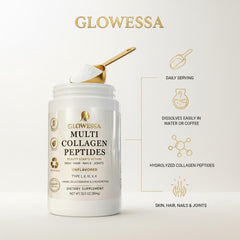 Glowessa collagen powder added to coffee for a smooth, flavor-neutral boost