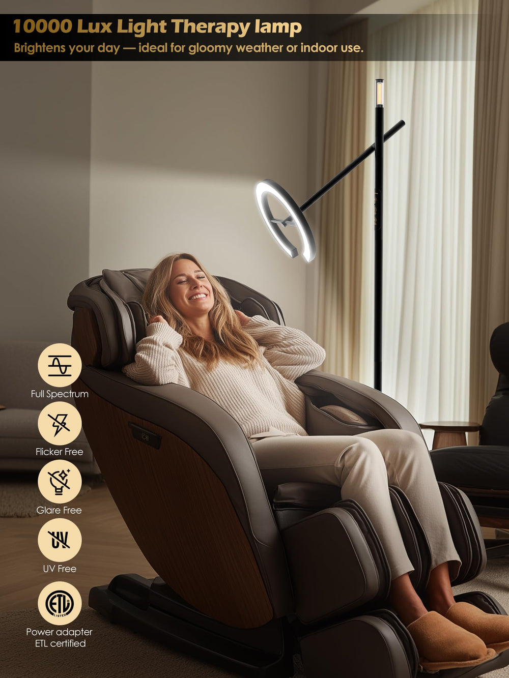 GLOWRIUM lamp arm adjusts height for tailored lighting during work.