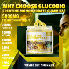 GlucoBio creatine gummies in pineapple flavor offer a tasty endurance boost