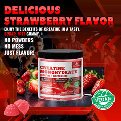 GlucoBio strawberry gummies close-up highlight flavor and texture.