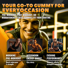 Close-up of GlucoBio orange electrolyte gummies reveals chewy texture and vibrant color.