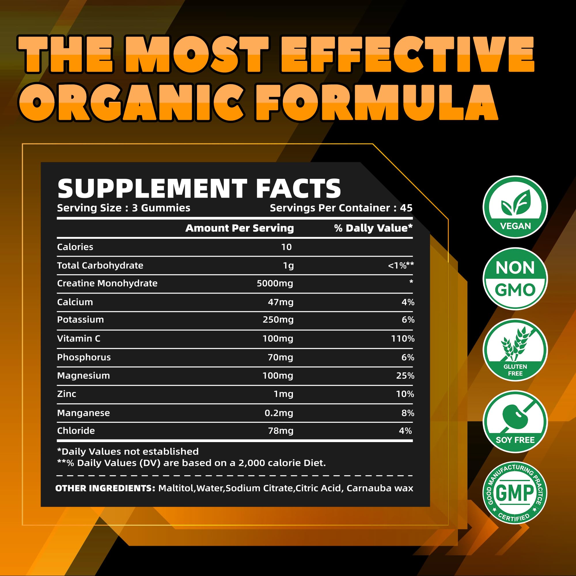 Orange electrolyte gummies pack highlighting hydration-friendly formula during training.